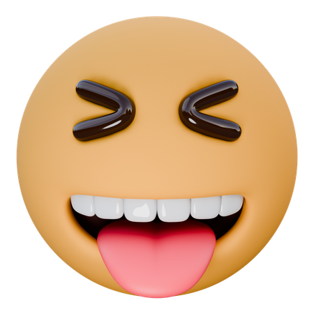 Squinting face with tongue  3D Icon