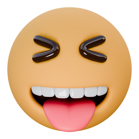 Squinting face with tongue  3D Icon