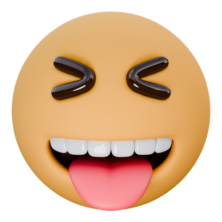 Squinting face with tongue 3D Icon