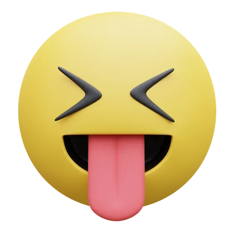 Squinting Face With Tongue 3 D Icon Illustration 3D Icon