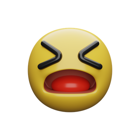 Squinting Laughing Emoji 3D Illustration
