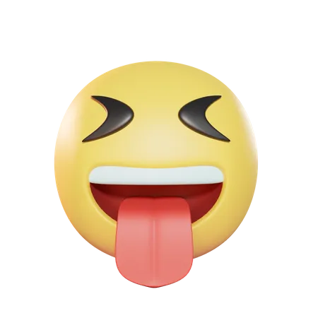Squinting With Tongue  3D Icon