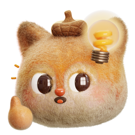 Squirrel Figure Out  3D Icon