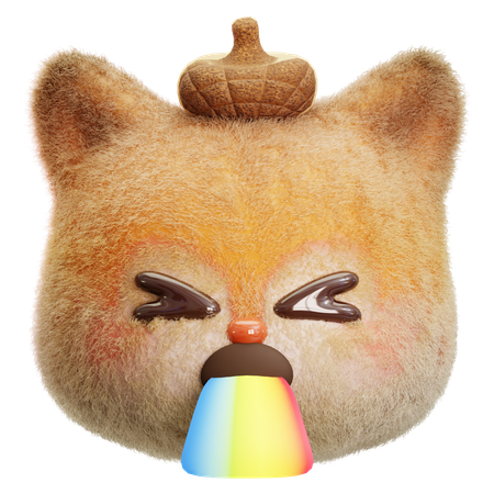 Squirrel Rainbow Vomiting  3D Icon