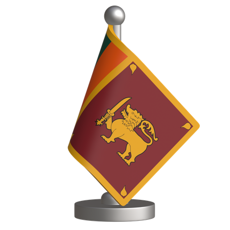 Sri Lanka Desk Flag  3D Icon