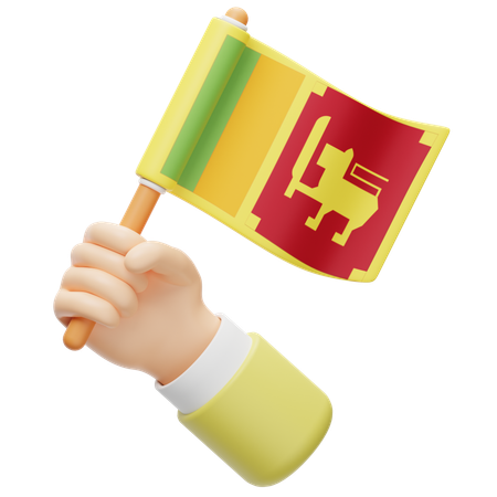 Sri lanka flag in hand  3D Icon