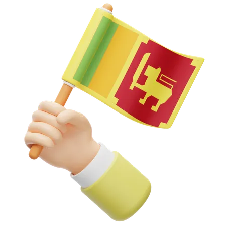 Sri lanka flag in hand  3D Icon