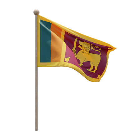 Sri Lanka Flag Pole 3D Illustration