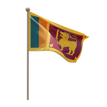 Sri Lanka Flagpole 3D Illustration