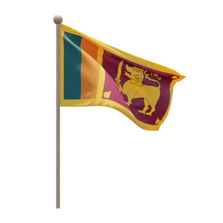 Mât de drapeau du Sri Lanka  3D Flag