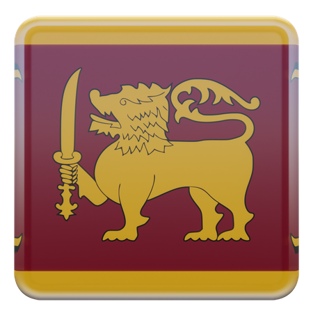 Sri Lanka Square Flag  3D Icon