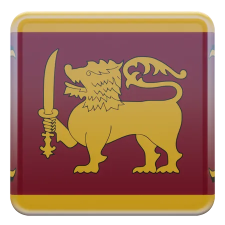 Sri Lanka Square Flag  3D Icon