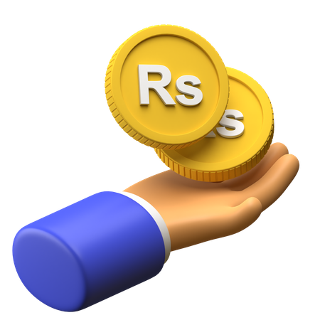 Sri Lankan Rupee Coin  3D Illustration