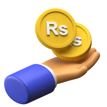 Sri Lankan Rupee Coin  3D Illustration