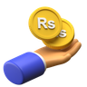 sri lankan rupee coin 3d logo