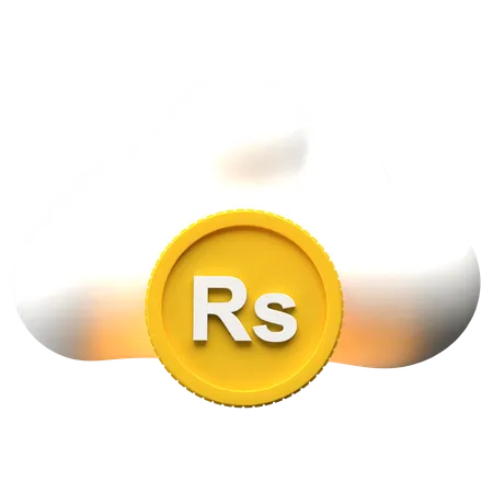 Sri Lankan Rupee Coin Cloud  3D Illustration
