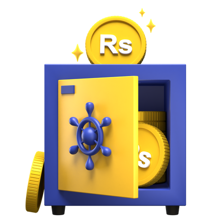 Sri Lankan Rupees Vault  3D Illustration