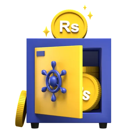 Sri Lankan Rupees Vault  3D Illustration