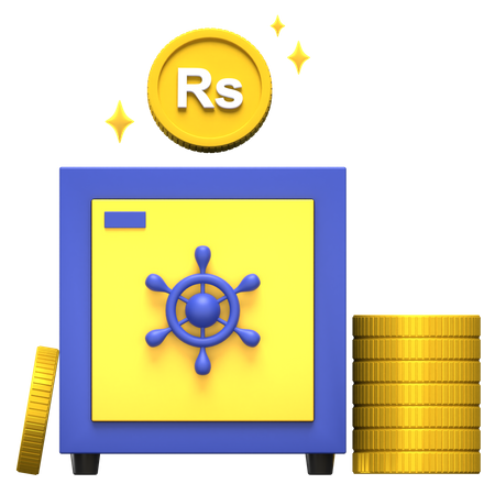 Caixa para guardar rúpias do Sri Lanka  3D Illustration