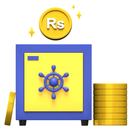 Caixa para guardar rúpias do Sri Lanka  3D Illustration