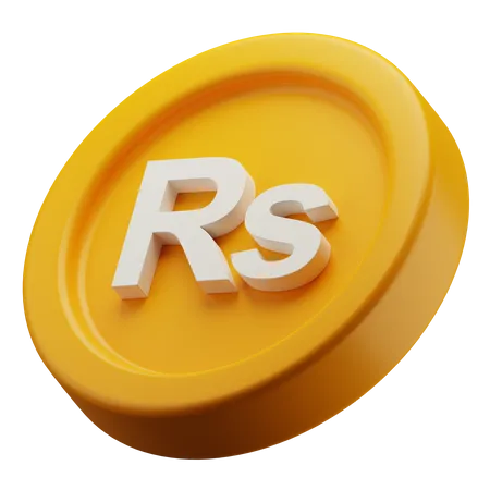 Srilankan Rupee Gold Coin  3D Icon