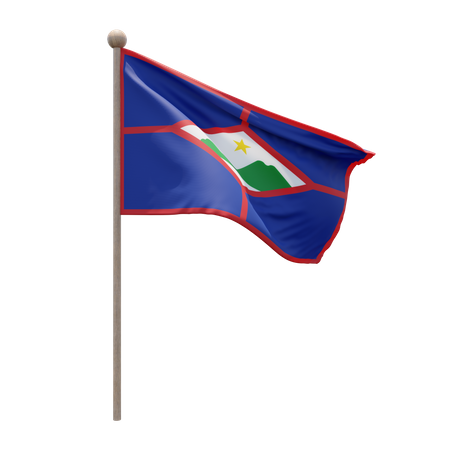 Fahnenmast des Heiligen Eustatius  3D Flag