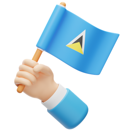 St Lucia Flag  3D Icon