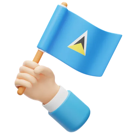 St Lucia Flag  3D Icon