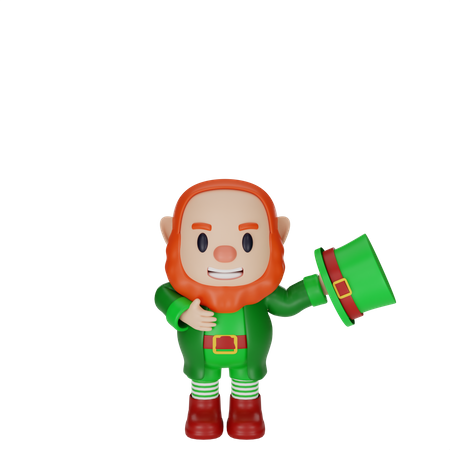 ST. Patrick holding hat  3D Icon