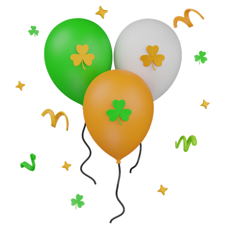 St. Patrick's Day Balloons  3D Icon