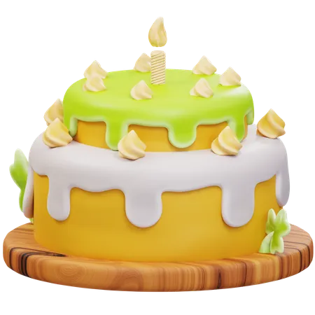 3 D Illustration St Patricks Day Birthday Cake 3D Icon
