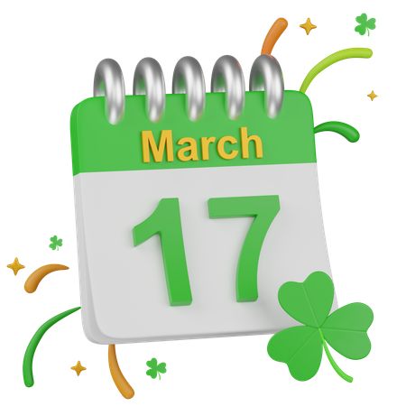 St. Patrick's Day Calendar  3D Icon