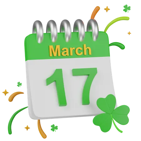 St. Patrick's Day Calendar  3D Icon