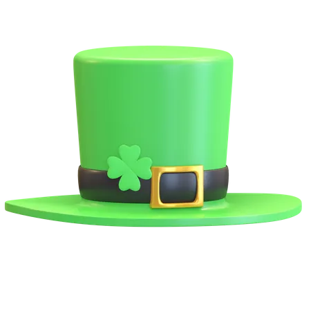 Leprechaun Hat With Clover Icon St Patrick Day Symbol 3 D Render Illustration 3D Illustration