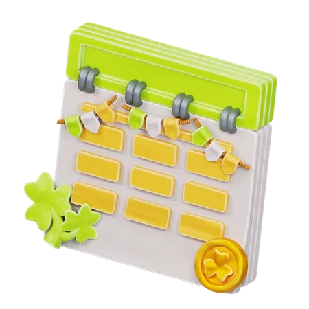 Kalender zum St. Patrick's Day  3D Icon