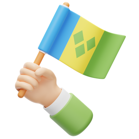 St Vincent And The Grenadines Flag  3D Icon