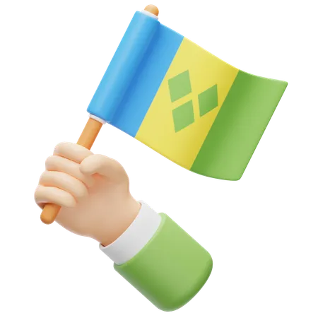 St Vincent And The Grenadines Flag  3D Icon