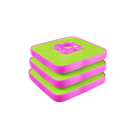 Stack Abstract Shape  3D Icon