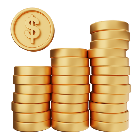 Stack Coins Dollar  3D Icon