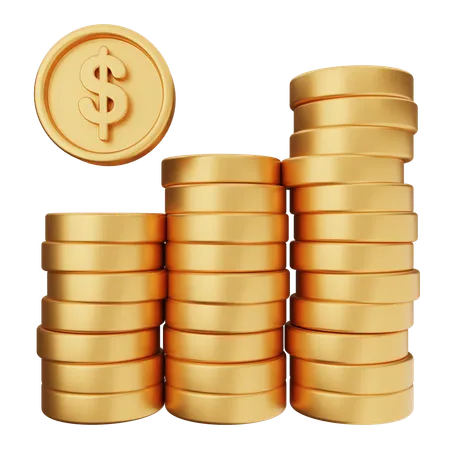 Stack Coins Dollar  3D Icon