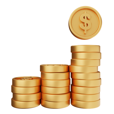 Stack Coins Dollar  3D Icon