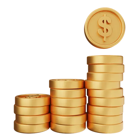 Stack Coins Dollar  3D Icon