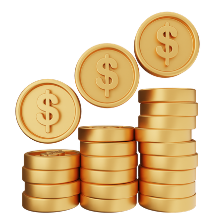 Stack Coins Dollar  3D Icon