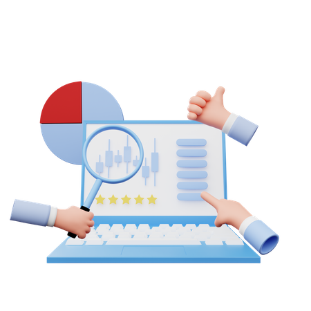 Stack market analysis  3D Icon