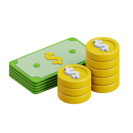 お金を積み重ねる  3D Icon