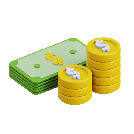 お金を積み重ねる  3D Icon