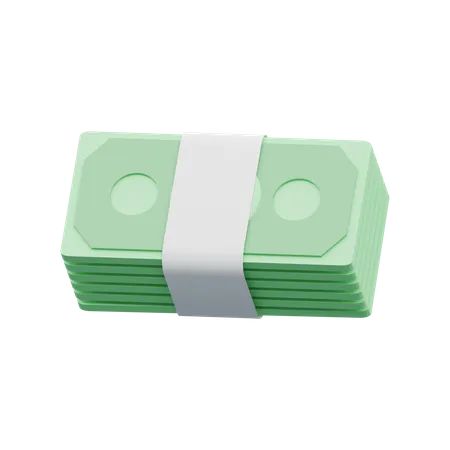 3 D Object Rendering Of Money Stack Of Banknote Icon Isolated 3D Illustration