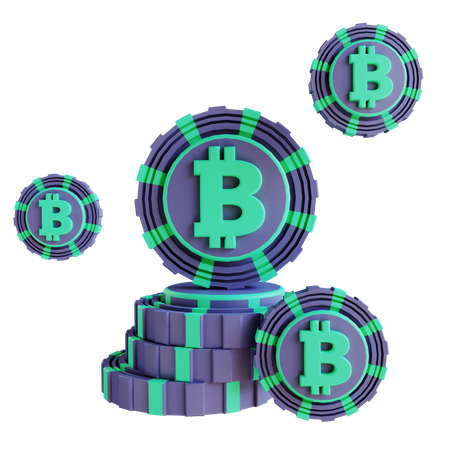 Stack of bitcoin  3D Icon