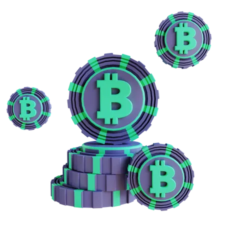 Stack of bitcoin  3D Illustration