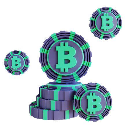 Stack of bitcoin 3D Illustration